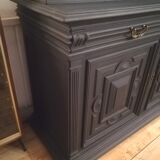 Black patinated oak library