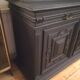Black patinated oak library