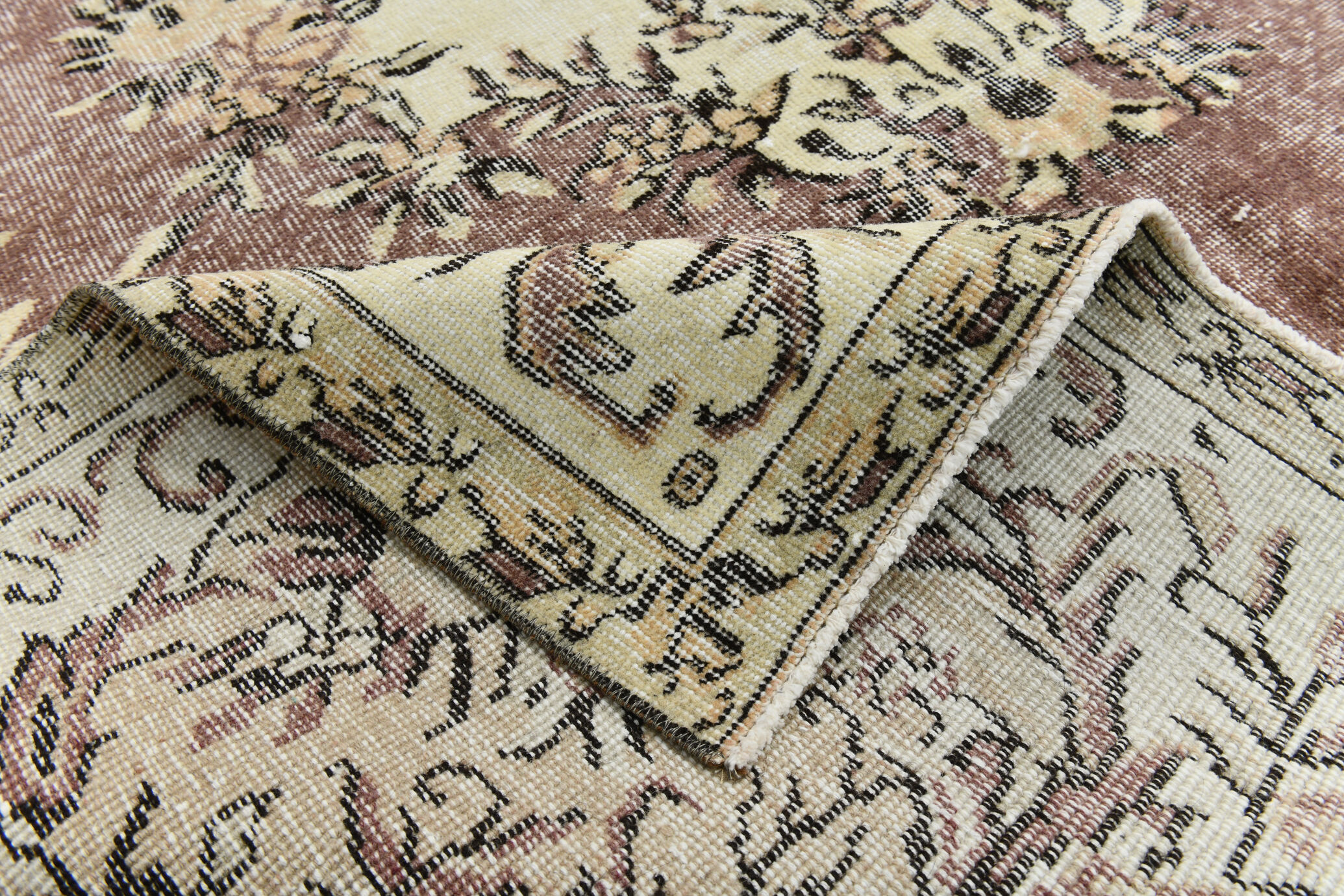 6x10 brown & beige classic antique rug, 192x299cm