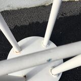 White tinted scandinavian wooden stool 1960