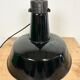 Industrial Black Enamel Factory Lamp with Cast Iron Top, 1950s