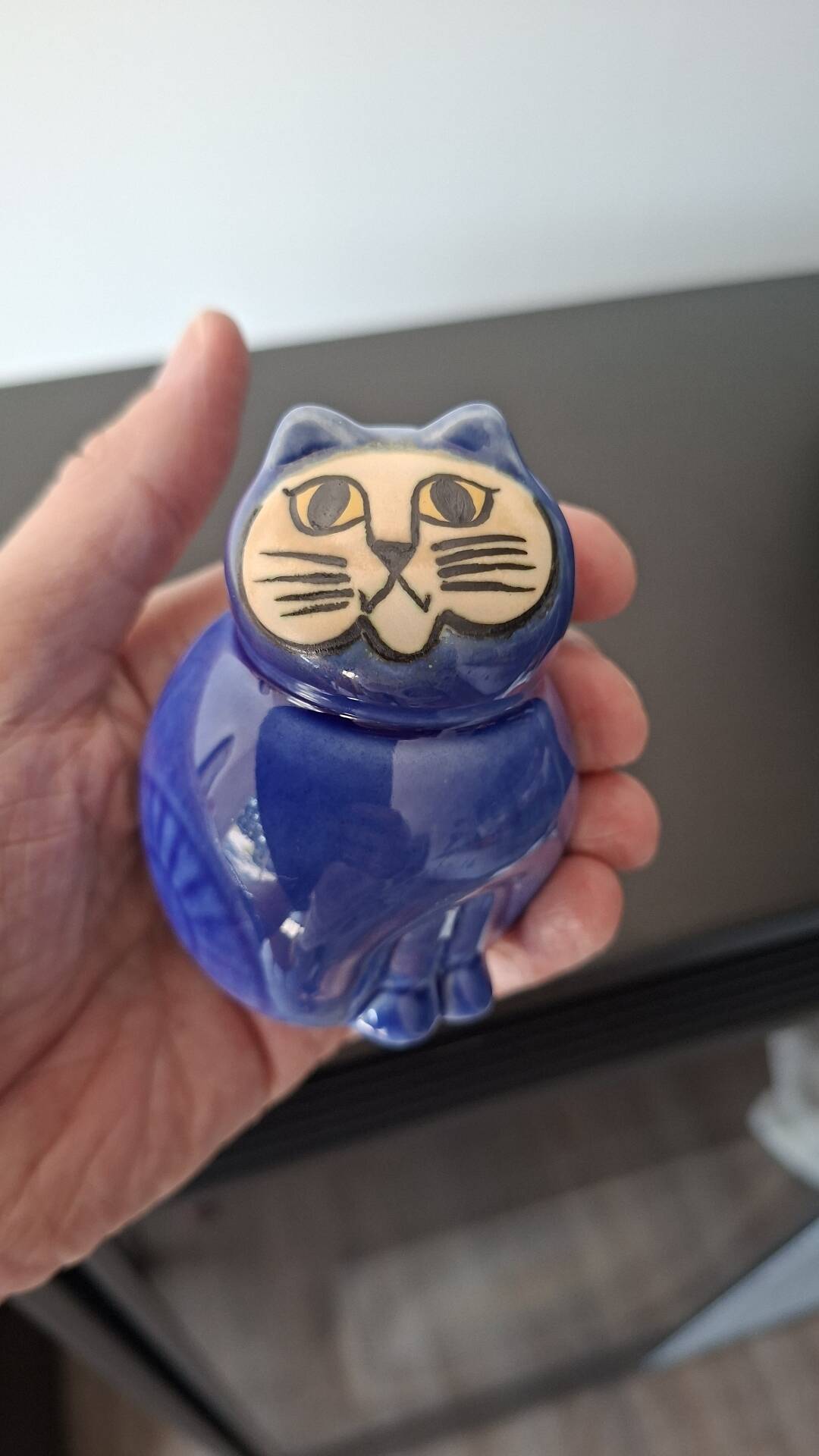 Ceramic cat mia cobalt blue lisa larson atelier gustavsberg