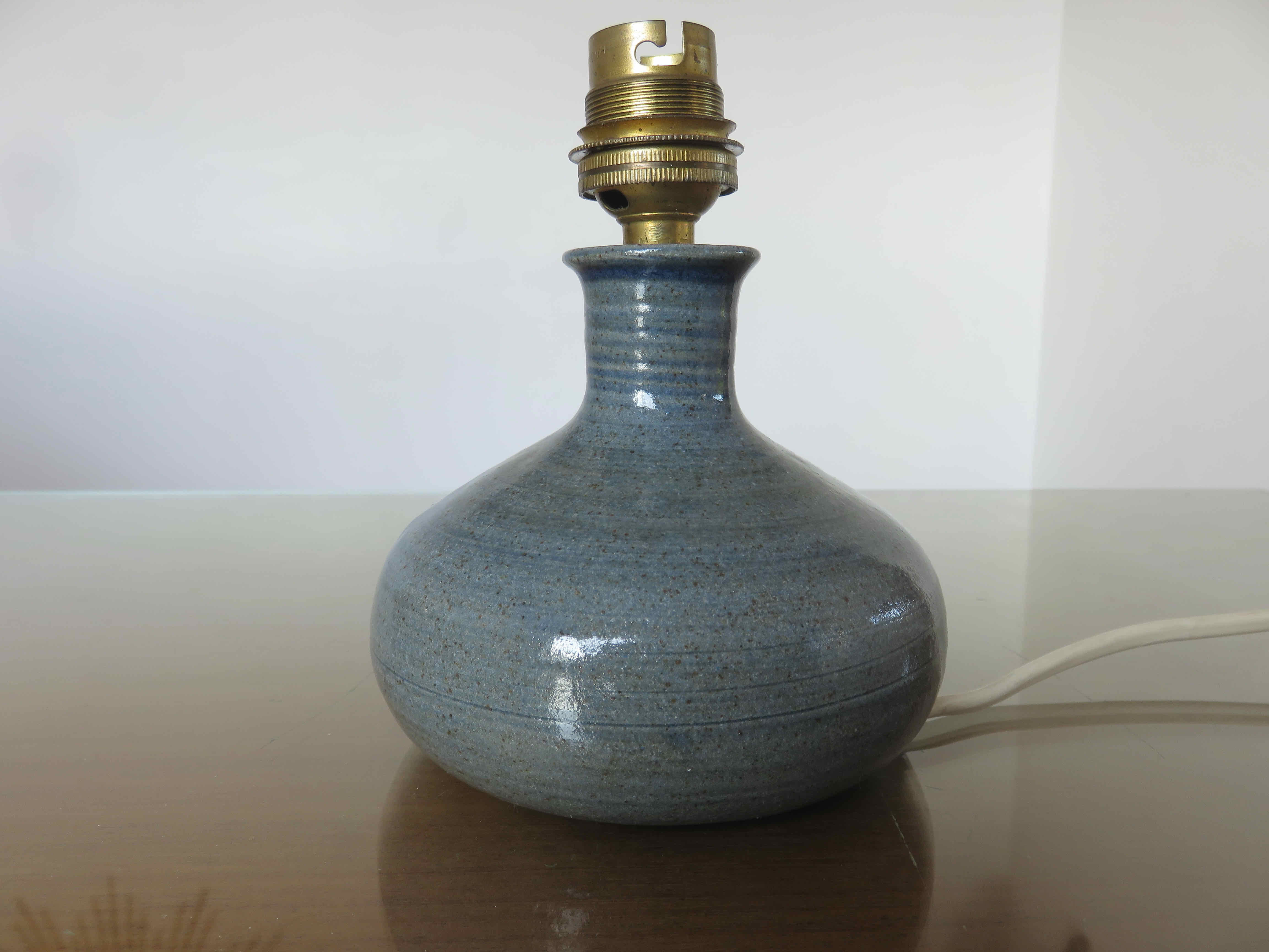 Sandstone lamp, signed, 60s