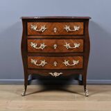Small marquetry chest of drawers, Louis XV style – mid 19th century