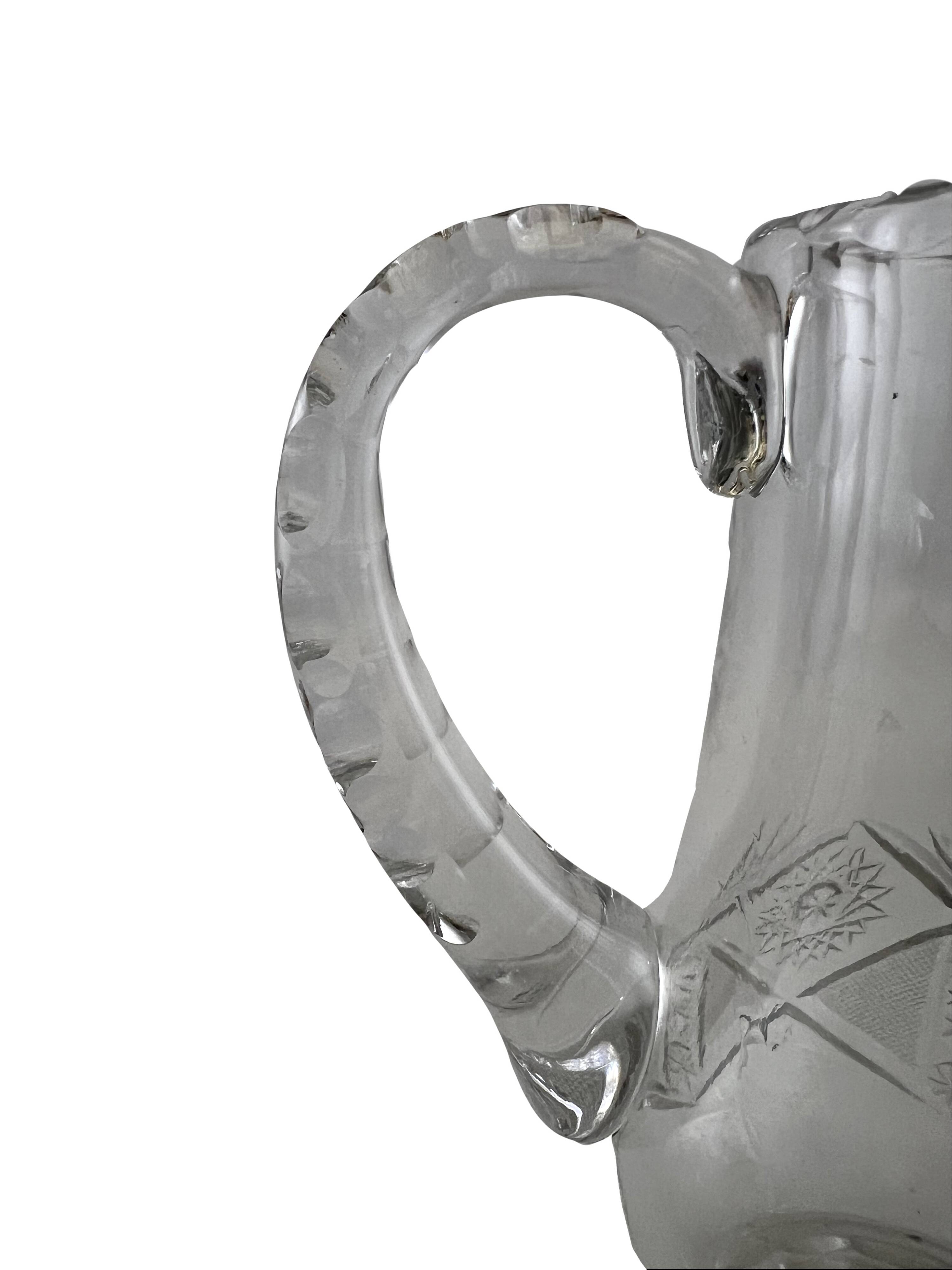 Cut crystal pitcher carafe