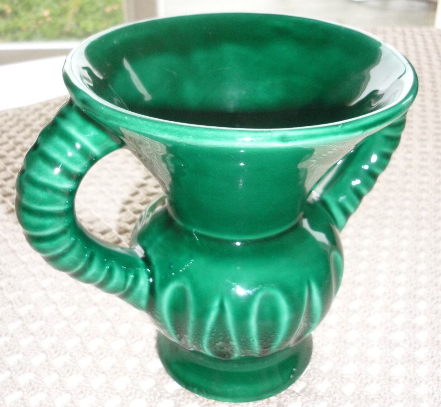 Green ceramic vase from the 1960s