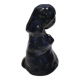 Lady figure in earthenware with shiny blue glaze