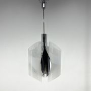 Suspension en verre chromé et de Murano, Italie