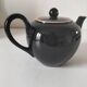 Vintage Biarritz Villeroy & Boch Mettlach teapot, black & salmon