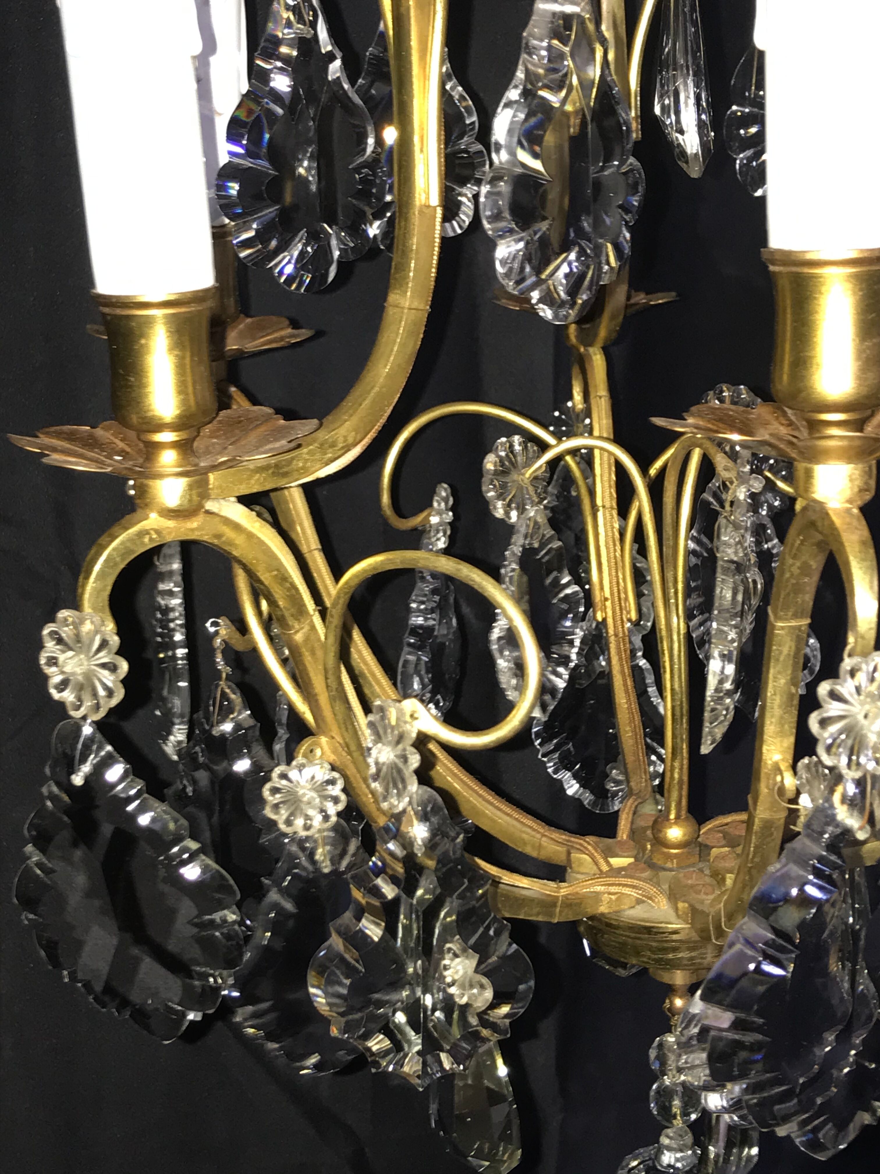 Lustre cage pampilles de cristal st. Louis XV