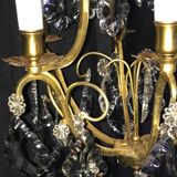 Lustre cage pampilles de cristal st. Louis XV