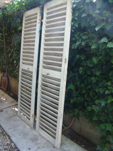 Old wooden slatted shutters
