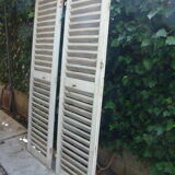 Old wooden slatted shutters