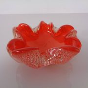 Red & Silver Murano Glass Ashtray by Barovier & Toso, Italy, 1960s