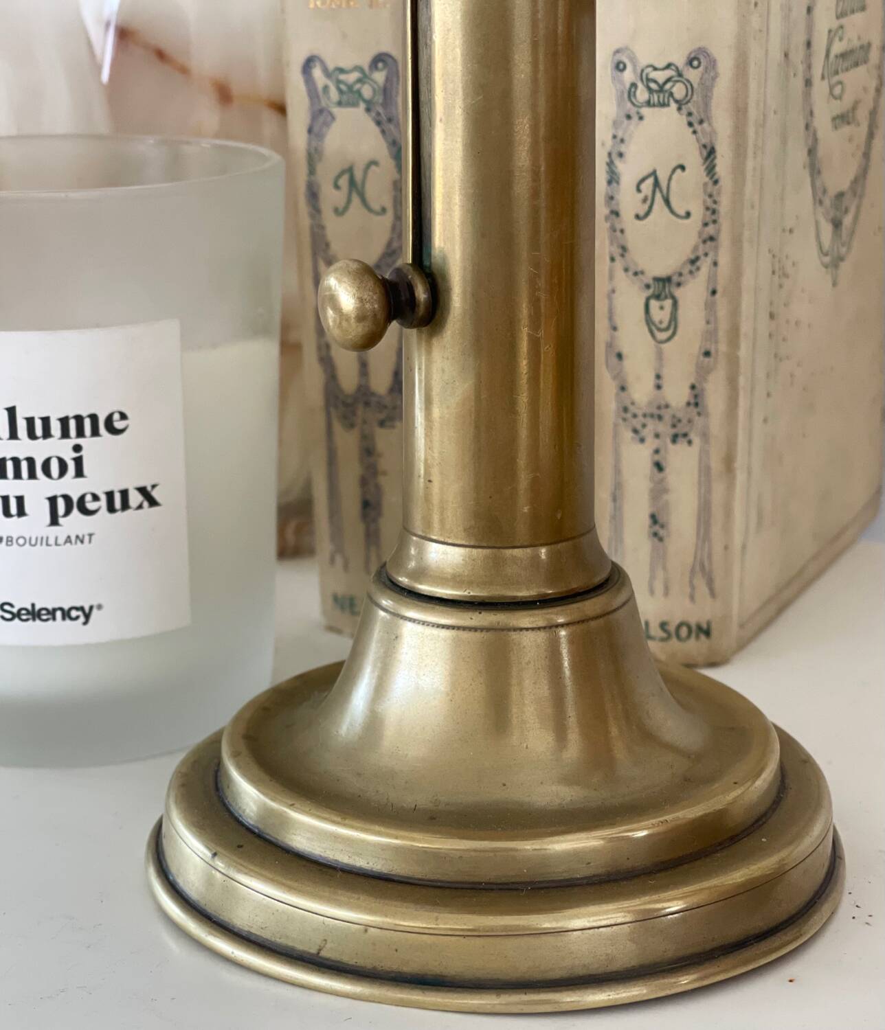 Solid brass candle holder