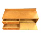 Low ash sideboard chest of drawers, Danish design, 1970s.