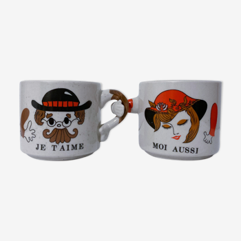 Tasse express Monsieur-Madame style année 70's