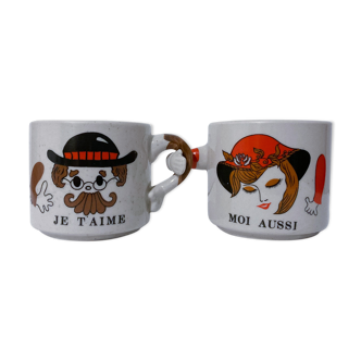 Tasse express Monsieur-Madame style année 70's
