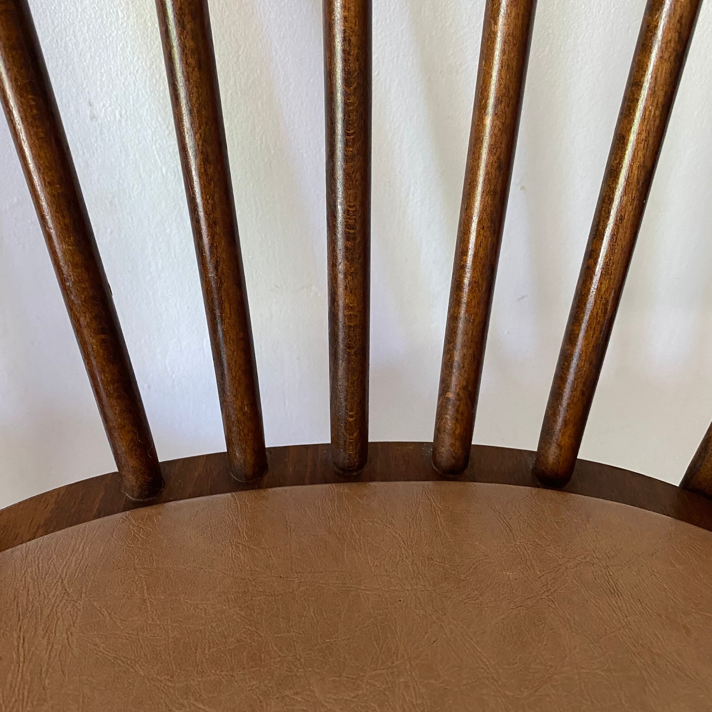 Baumann bistro chairs in wood and skaï