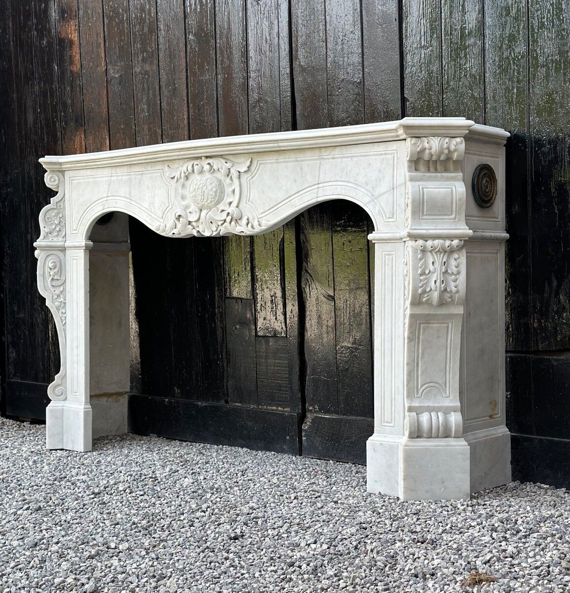 Napoleon III fireplace in Carrara marble, circa 1880