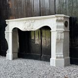 Napoleon III fireplace in Carrara marble, circa 1880