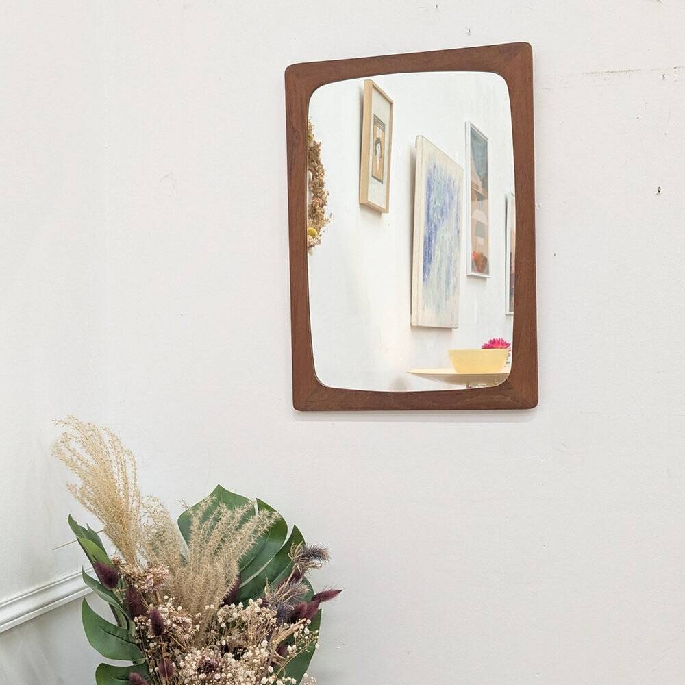 Scandinavian teak mirror
