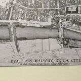 Carte historique de l'Ile de la cité à Paris en 1754