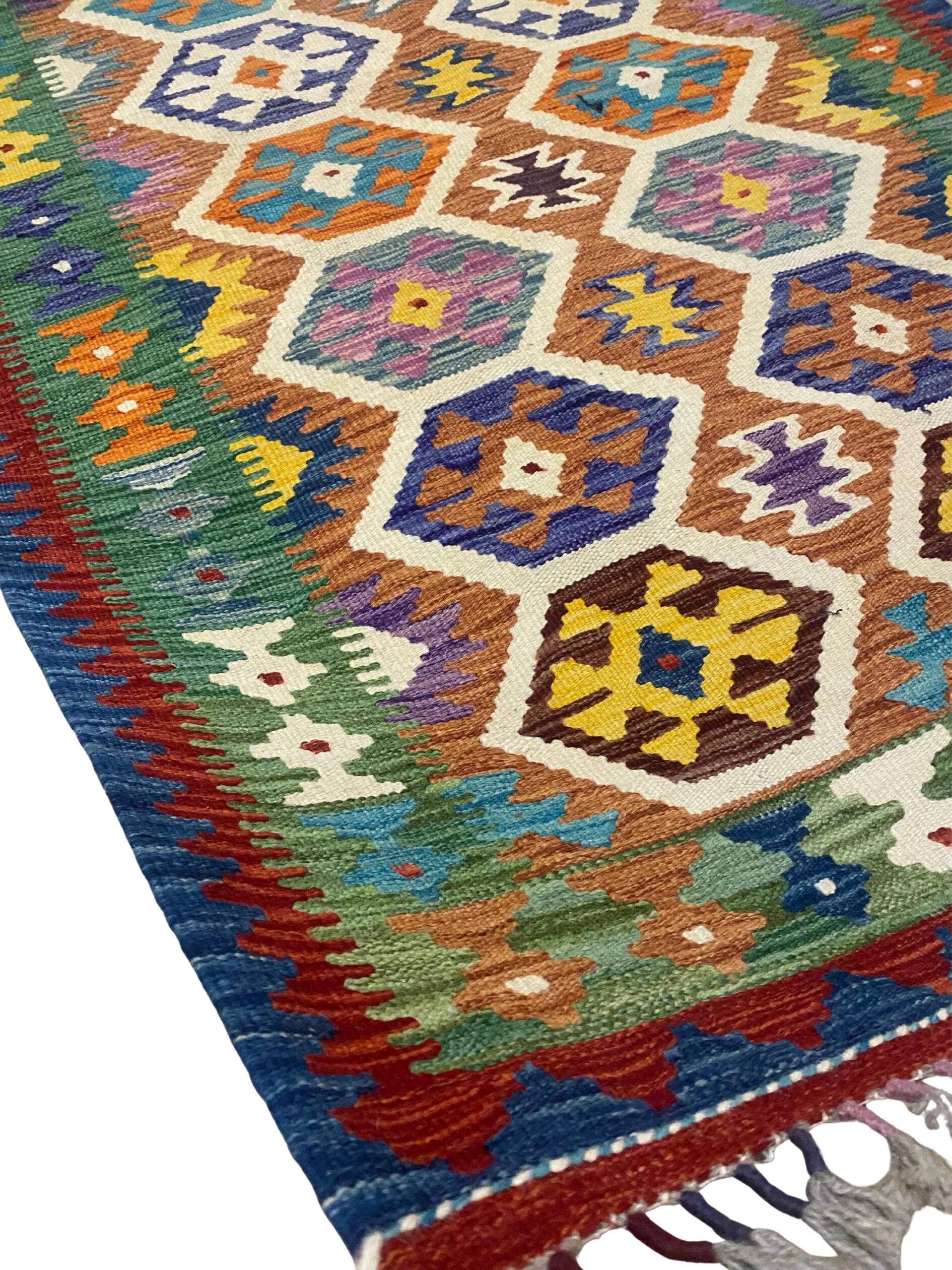 Tapis kilim afghan fait main – Pièce unique