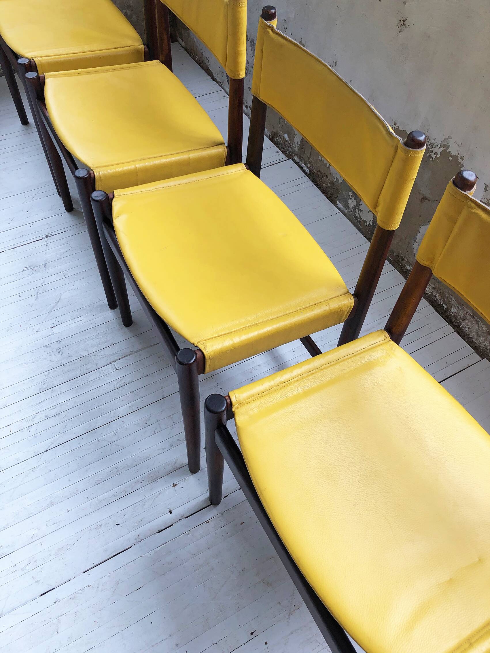 Rosewood leather chairs by Arne Vodder for Sibast