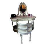 Louis XVI style dressing table and chair in canework