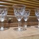 Set of 4 wine or aperitif glasses on semi-crystal stem