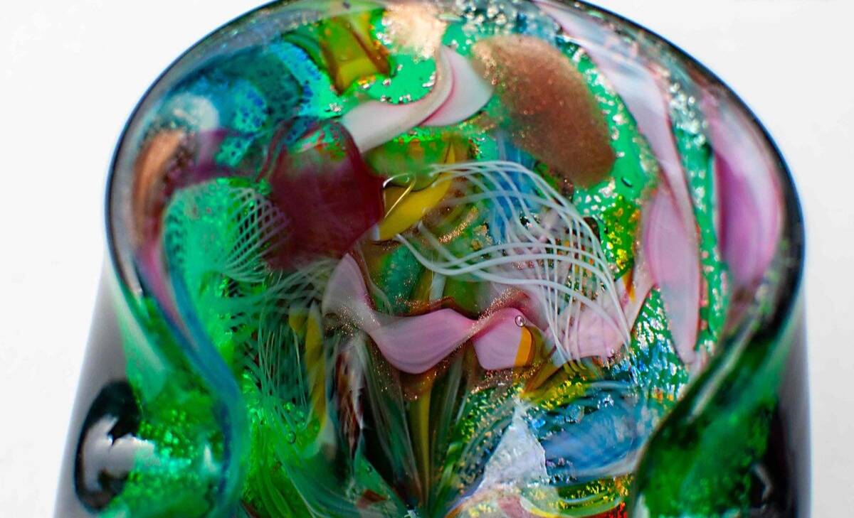 Cendrier/Vide-poche vintage Murano Tutti Frutti Vert