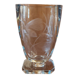 Crystal vase carved fish decoration