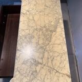 Commode 3 tiroirs de style Louis XVI, marbre et bronzes dorés