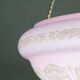 Chandelier en verre vintage Art Déco rose italien des années 1950 avec décorations.
