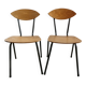 Pair of wooden and metal chairs, 1960s