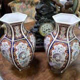 Pair of baluster vases in Imari porcelain
