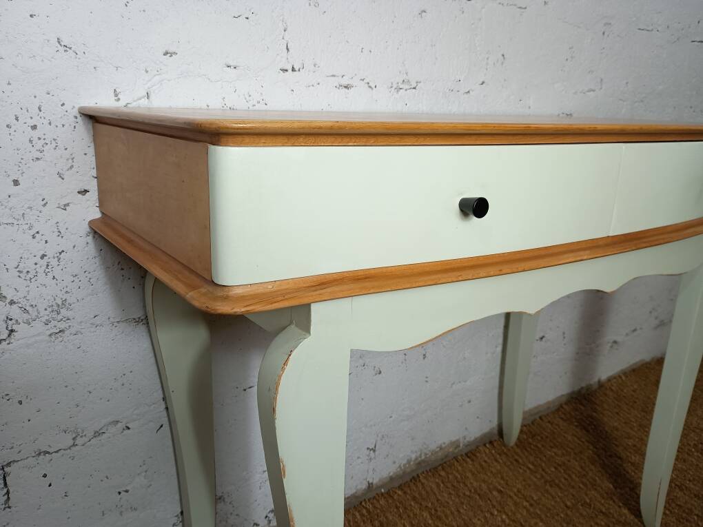 vintage relooked solid birch console