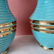 Set of two vintage art deco ceramic vases