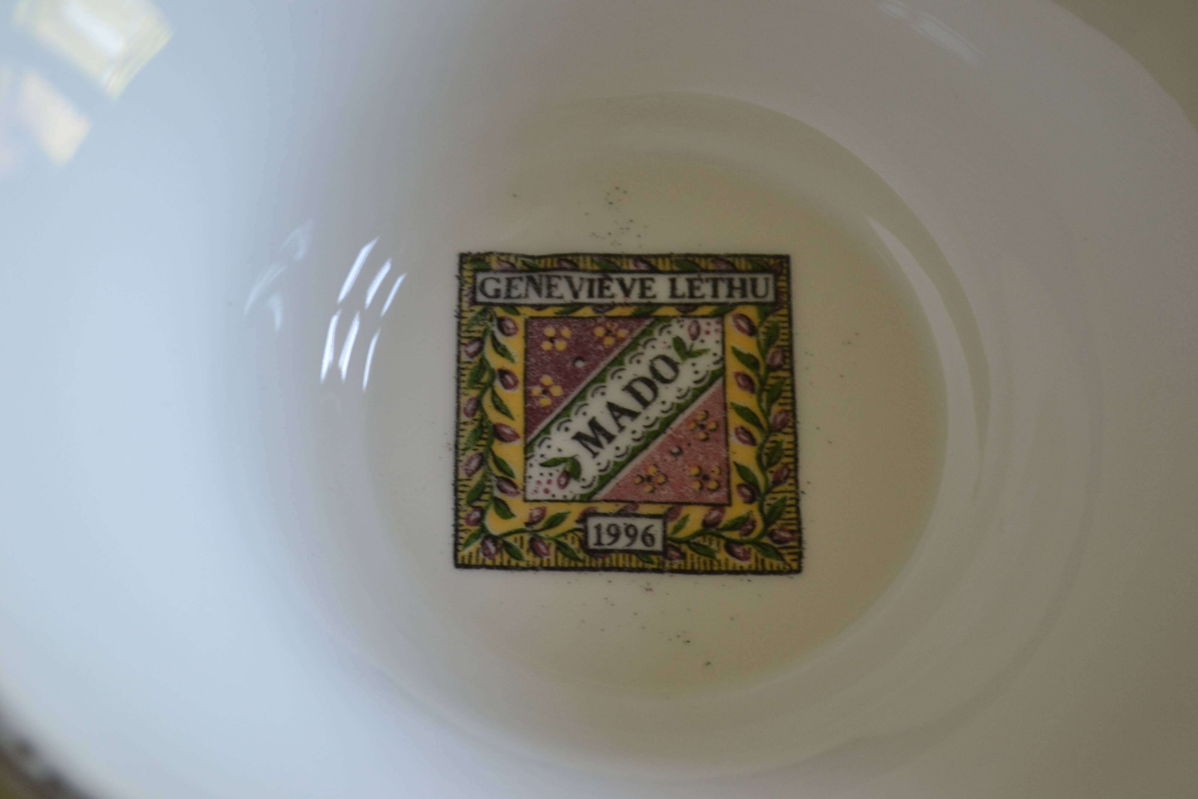 Geneviève Lethu "Mado" large earthenware slip bowl D: 38 cm