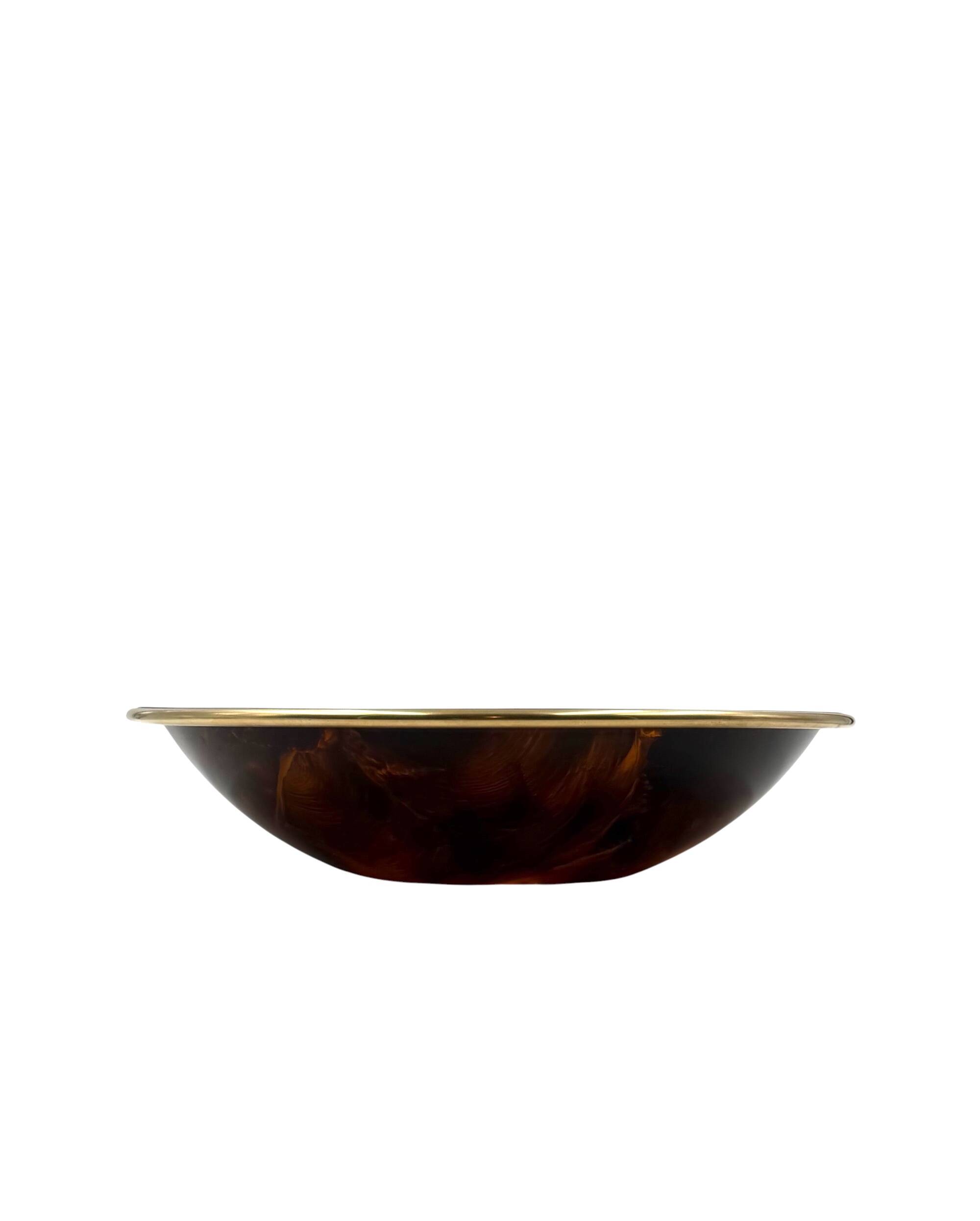 Bol / centre de table en lucite à motif de tortue de style Hollywood Regency, Italie 1970