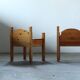 Pair of vintage chunky solid pine bedside tables, Denmark, 1970s