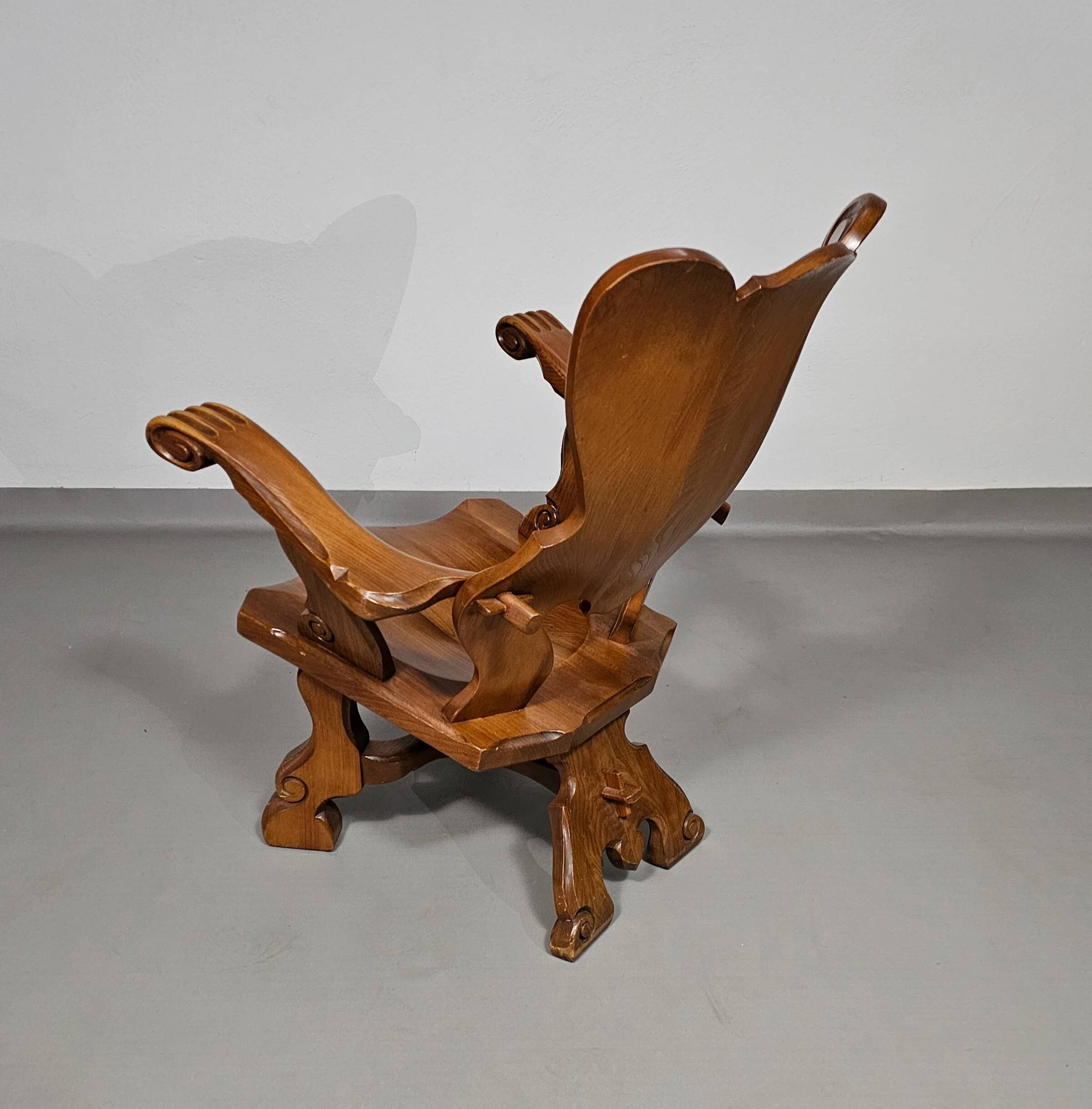 4 x large oak claw armchairs 1960s