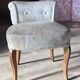 Petit siège de coiffeuse – Fauteuil vintage années 50 Chintz ivoire