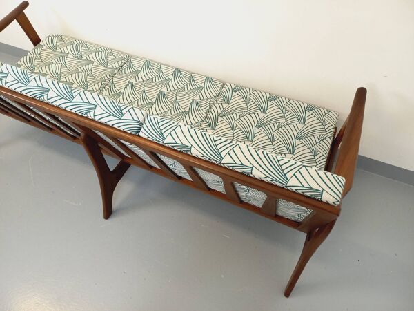 Banquette canapé 3 places scandinave Arne Wahl Iversen pour Komfort en teck