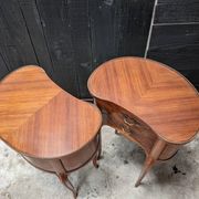 Pair of kidney bedside tables