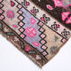 Geometric brown oushak runner rug, 97x326cm