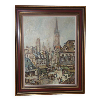 Oil on canvas Guy Marc (Rouen school, 20th century)