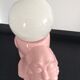 Vintage lamp dog ceramic opal globe 70s-80s