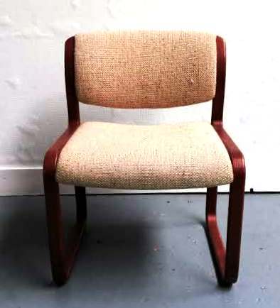 Set of 3 Strafor armchairs wool and wood